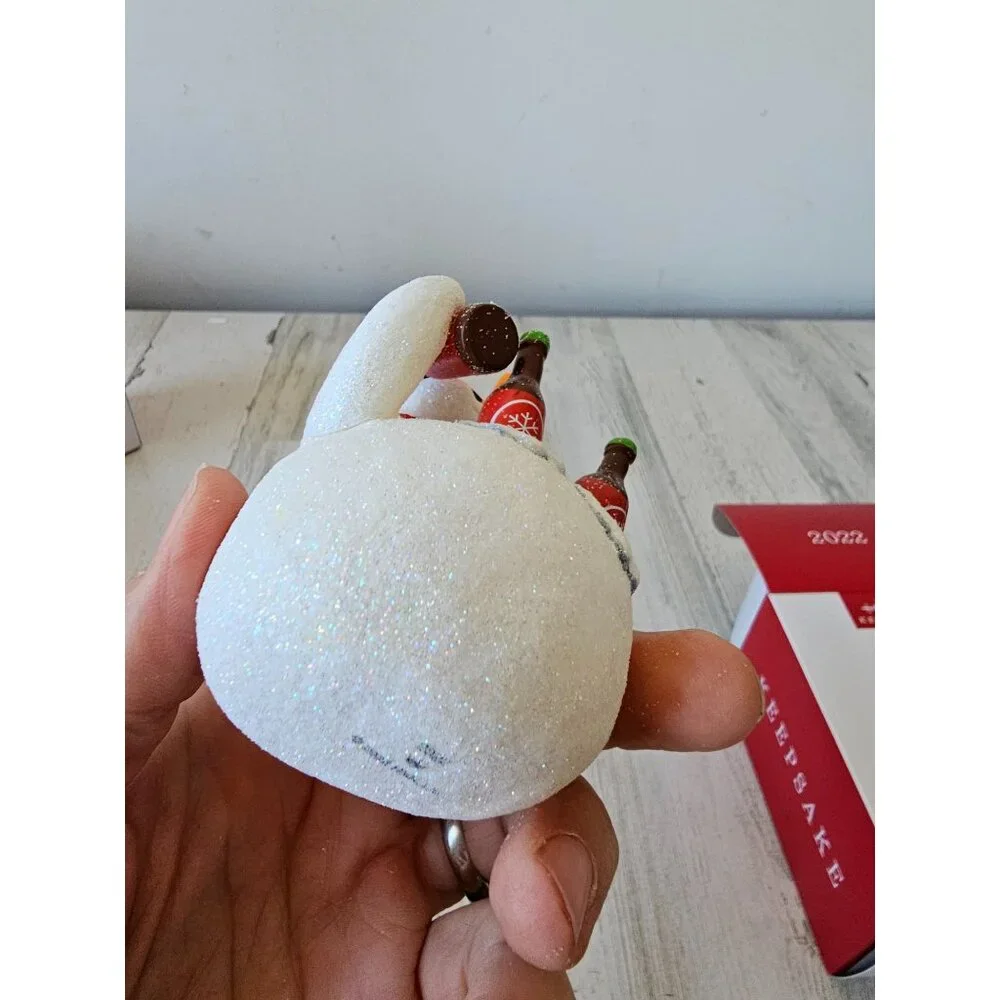 Hallmark jolly beer belly snowman ornament new‎ Xmas tree